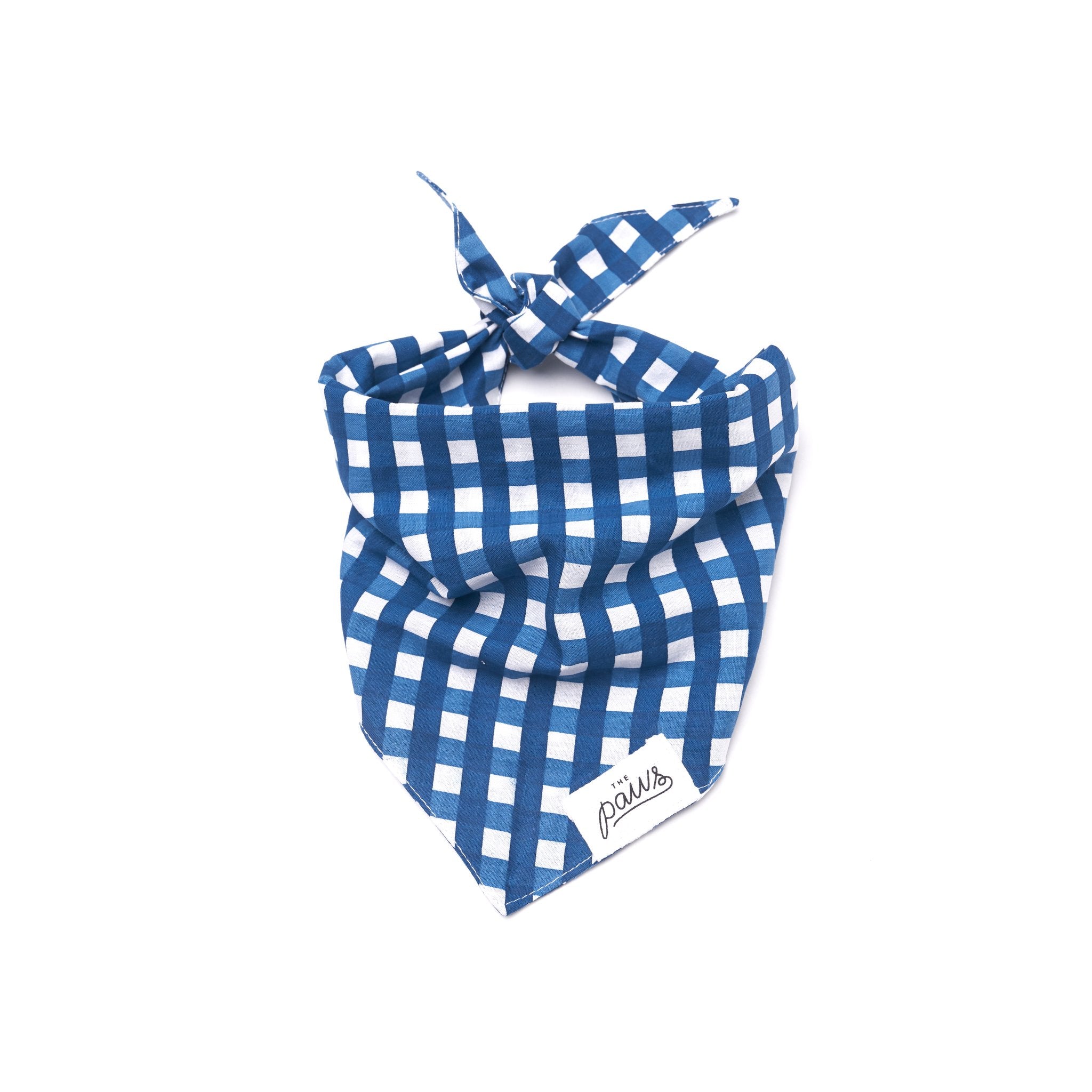 <The Paws Bandana>  Classic Blue Check