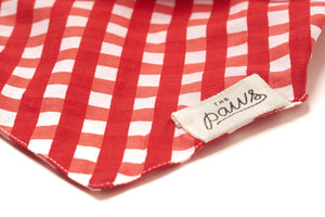 <The Paws Bandana>  Classic Red Check