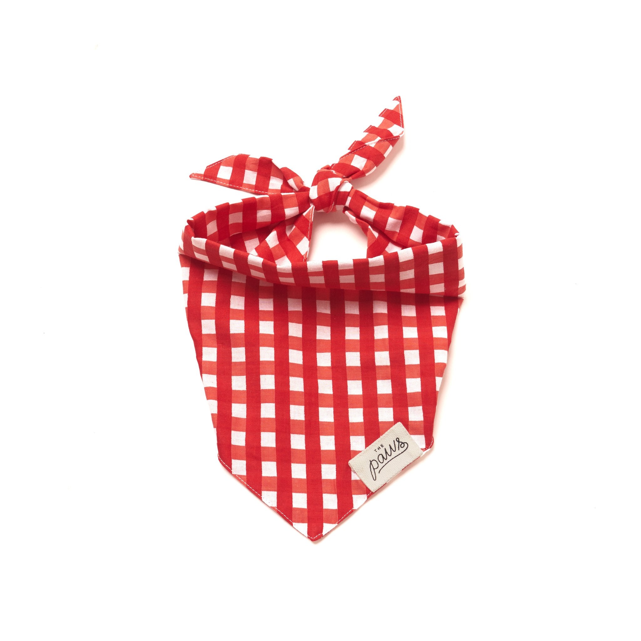 <The Paws Bandana>  Classic Red Check